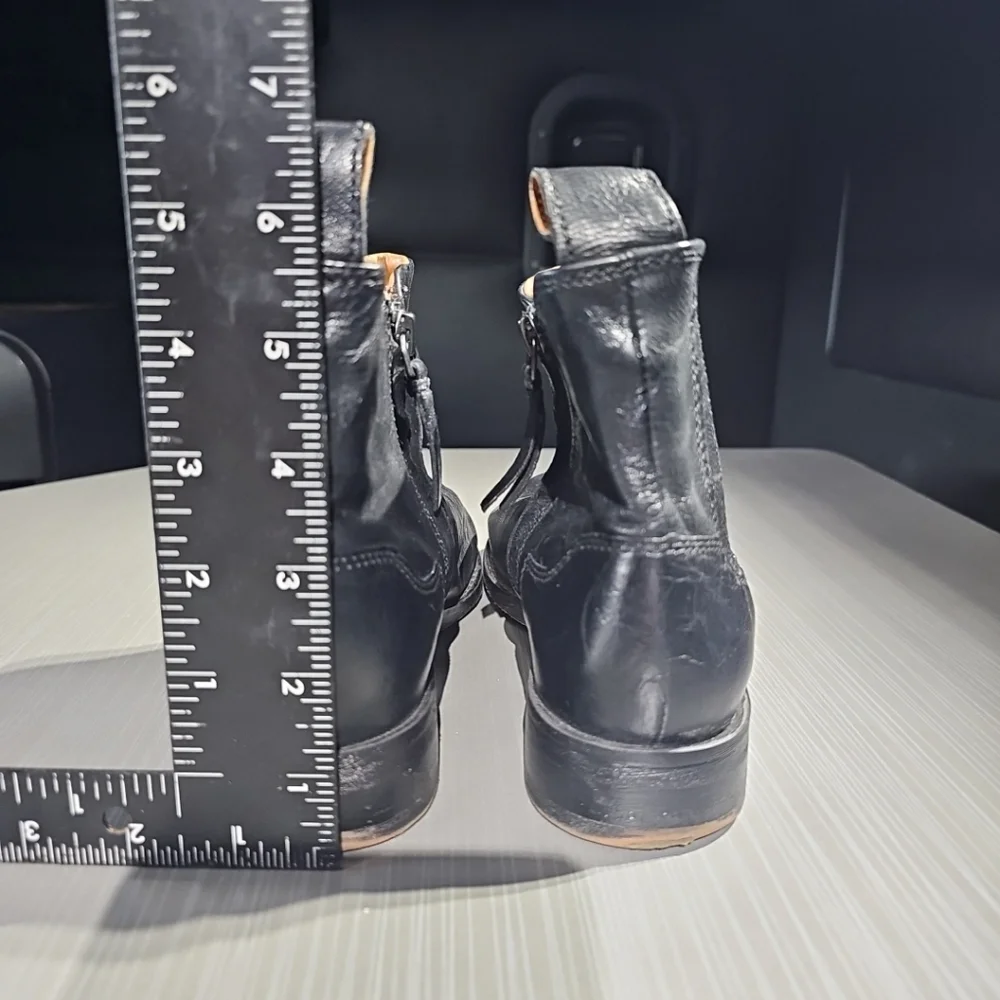 Franco Sarto Linc Casual Bootie Black Leather Upper Womens 6M Excellent PreOwned